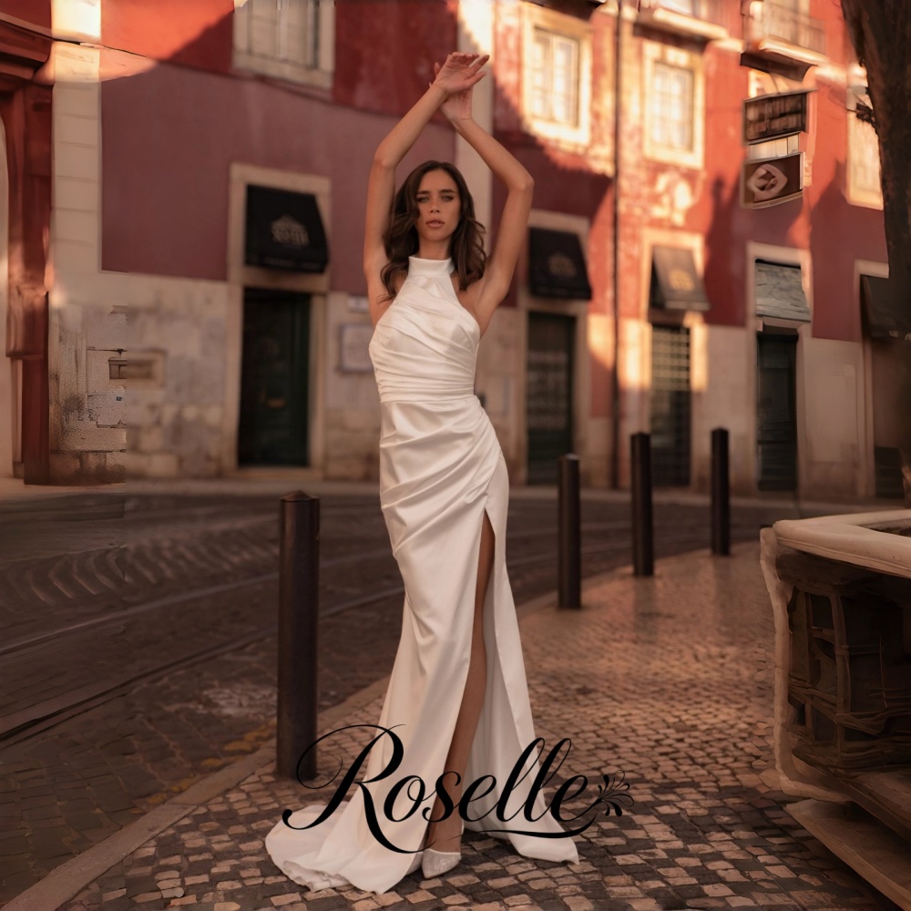 Wedding Qw - ROSELLE Halter Sleeveless Mermaid Elegant Wedding
