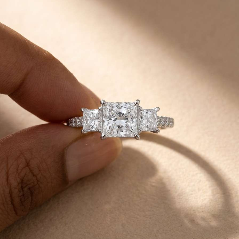 Wedding Z - 925 Sterling Silver Eternity Cubic Zirconia