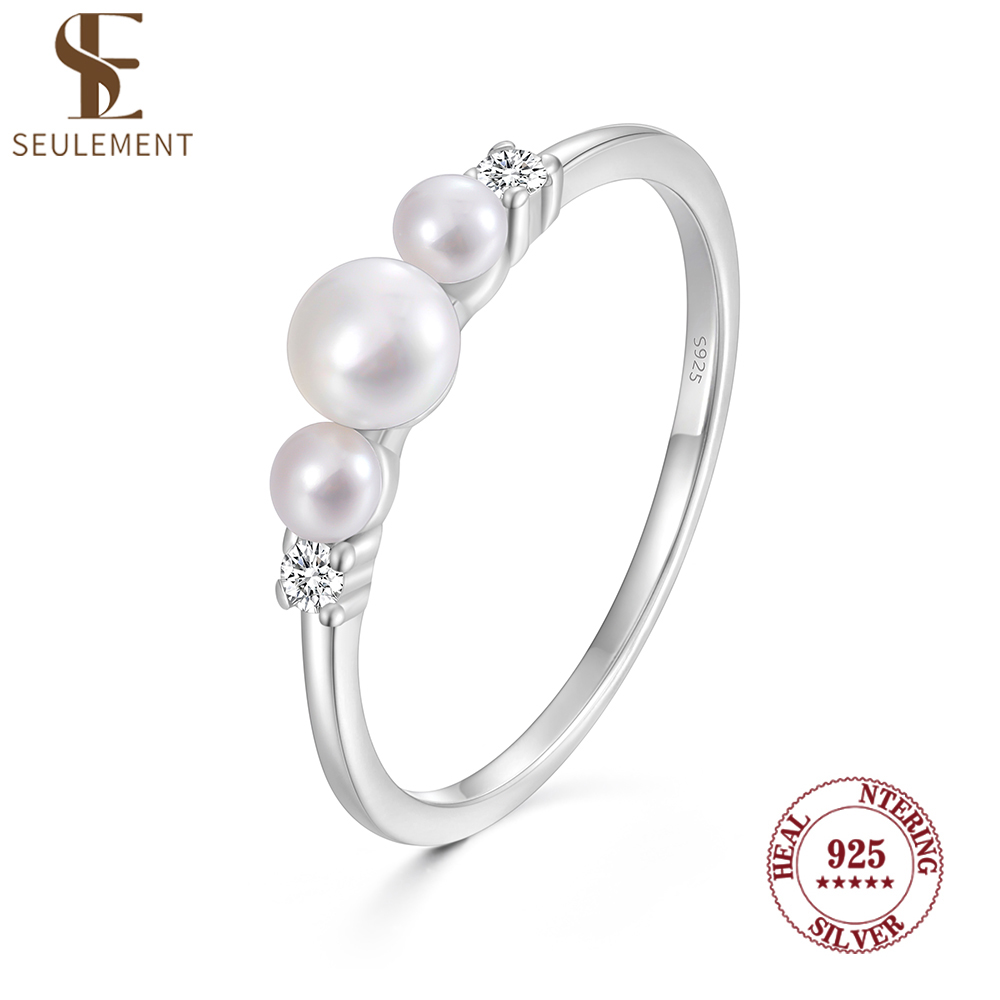 Wedding Z - Seulement 925 Sterling Silver Three Pearl