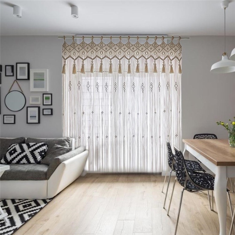 Hand-woven Macrame Cotton Door - đánh giá và giá Wedding Backdrop Curtain