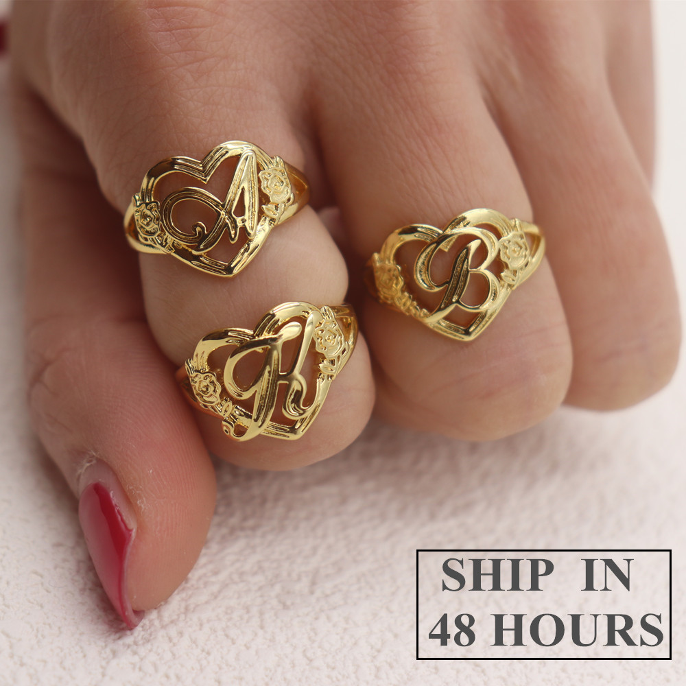 Gold Personalized Initials Hea - đánh giá và giá Wedding Z