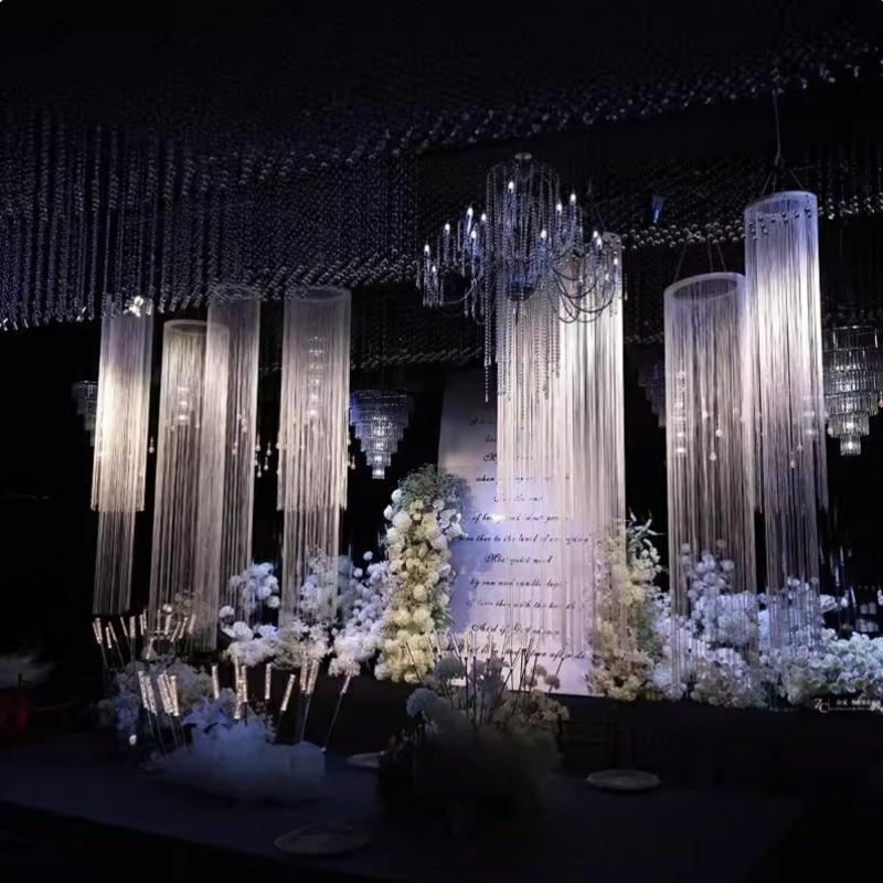 3PCS White Encrypted Line Curt - đánh giá và giá Wedding Backdrop Curtain