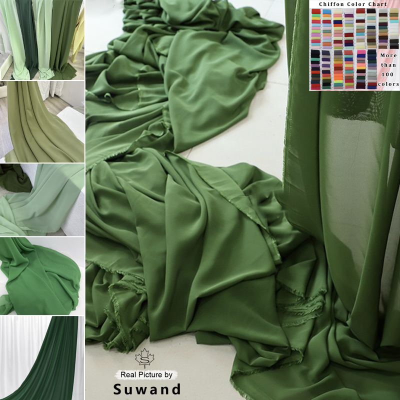 Olive Green Chiffon Fabric Bri - đánh giá và giá Wedding Backdrop Curtain
