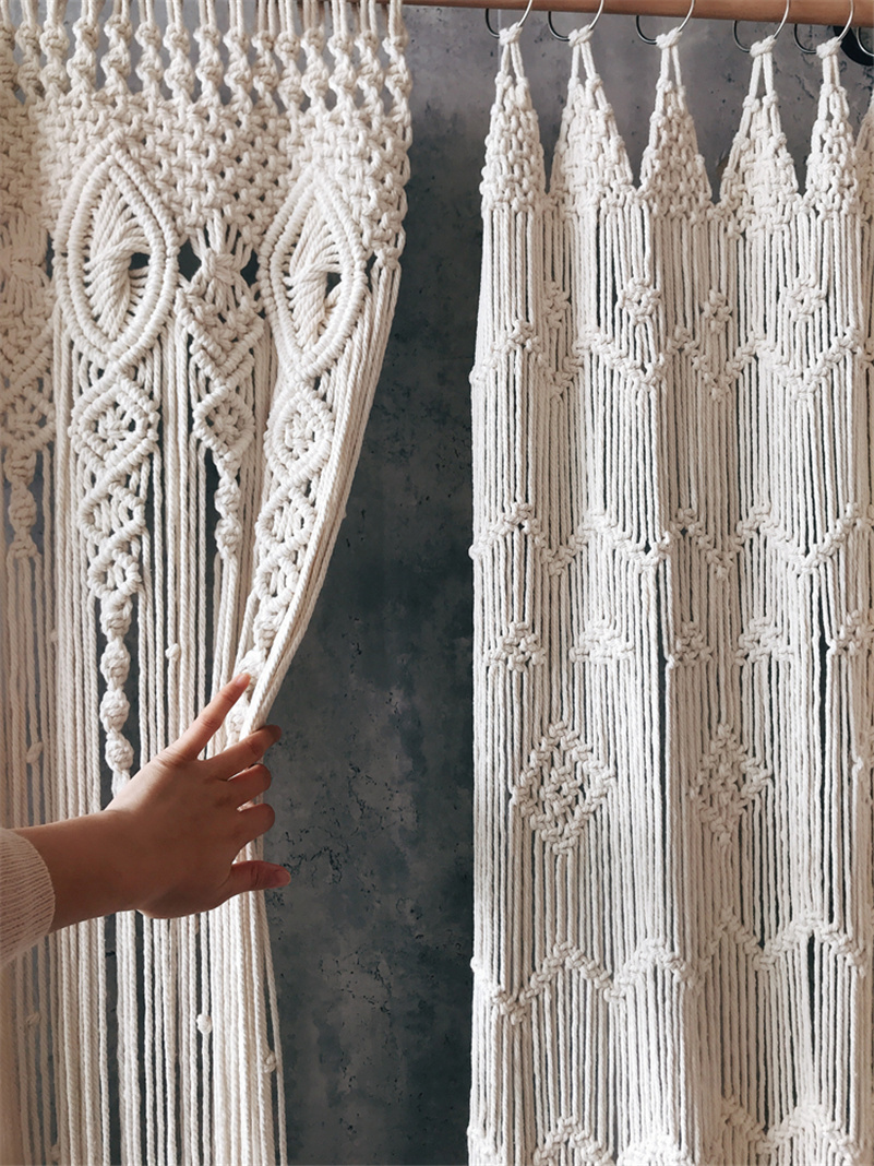 Hand-woven Bohemia Macrame Cot - đánh giá và giá Wedding Backdrop Curtain