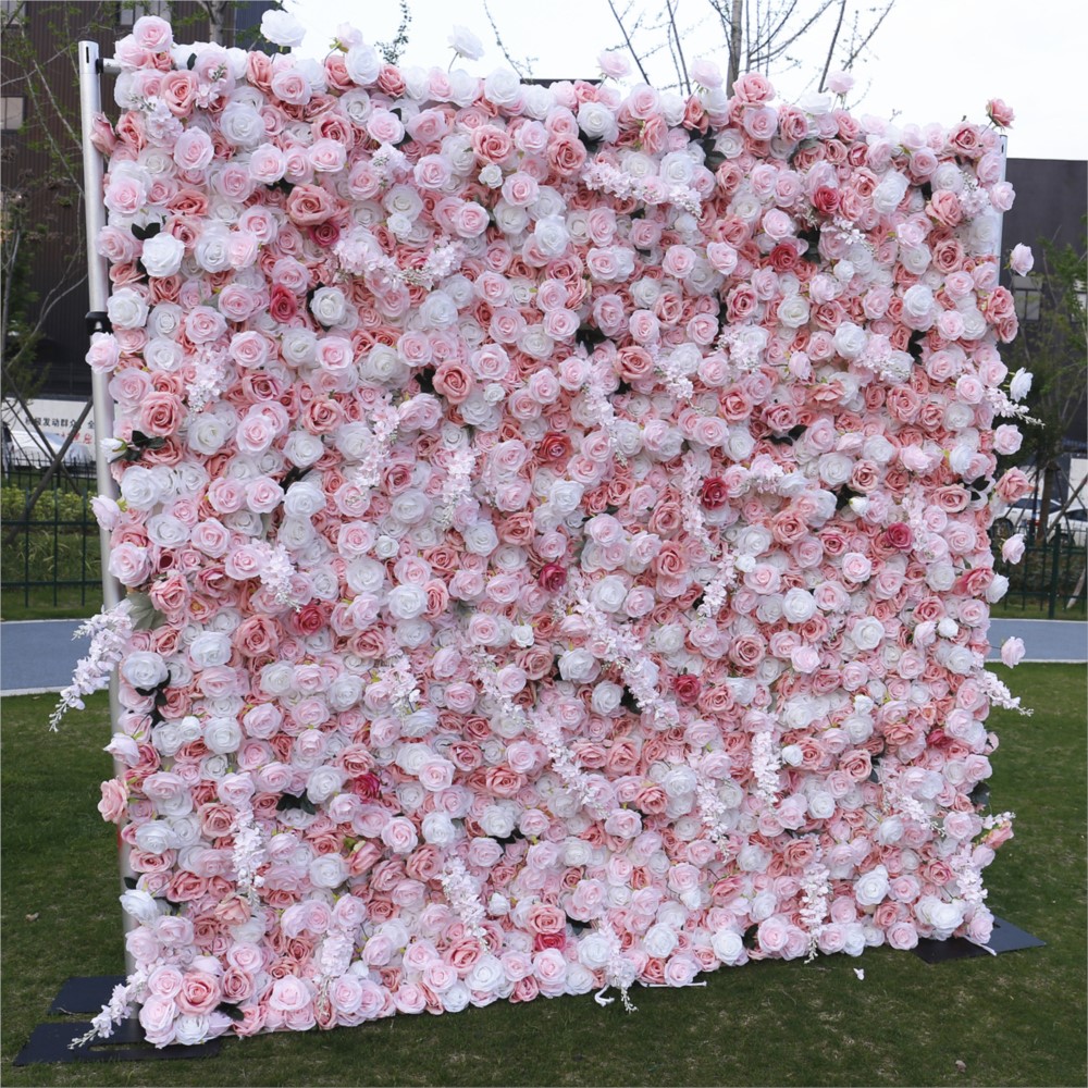 Uflower 5D Pink White Rose Clo - đánh giá và giá Wedding Backdrop Curtain
