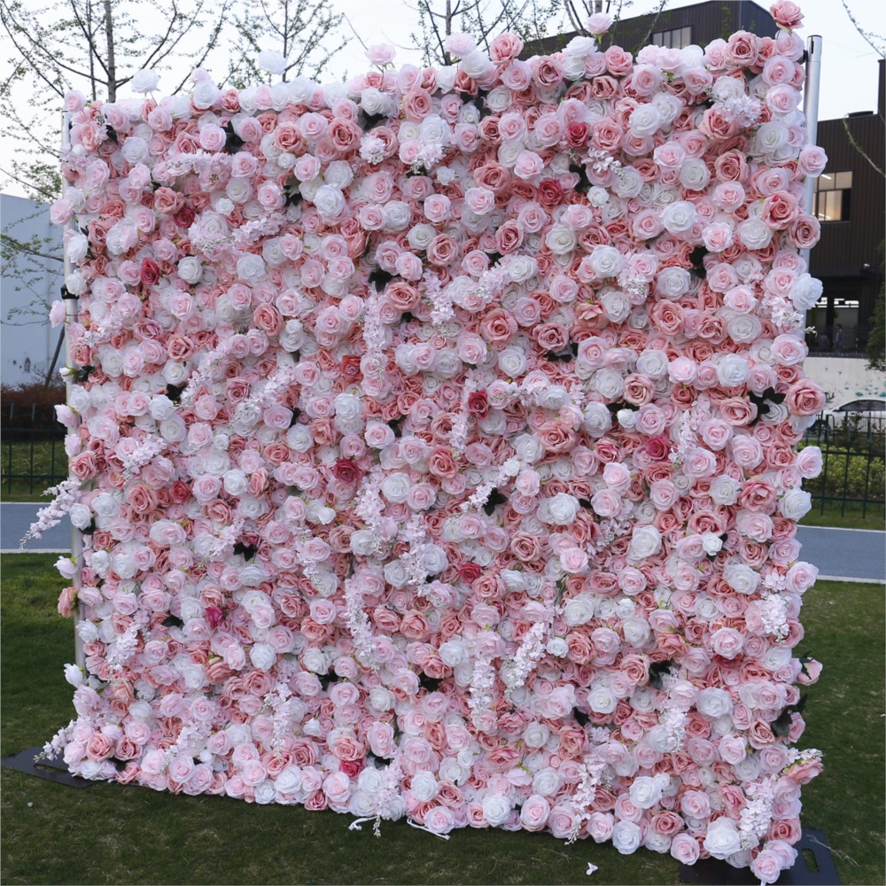 Uflower 5D Pink White Rose Clo - đánh giá và giá Wedding Backdrop Curtain