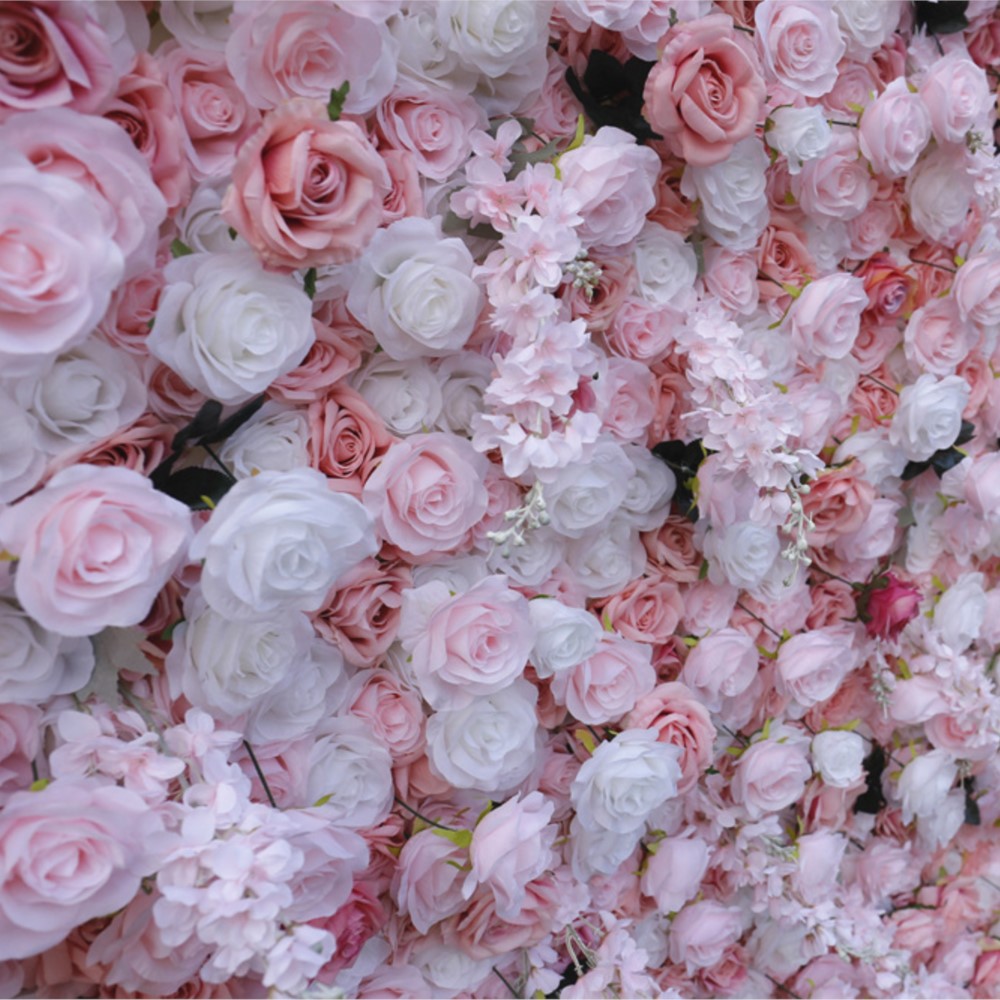 Uflower 5D Pink White Rose Clo - đánh giá và giá Wedding Backdrop Curtain