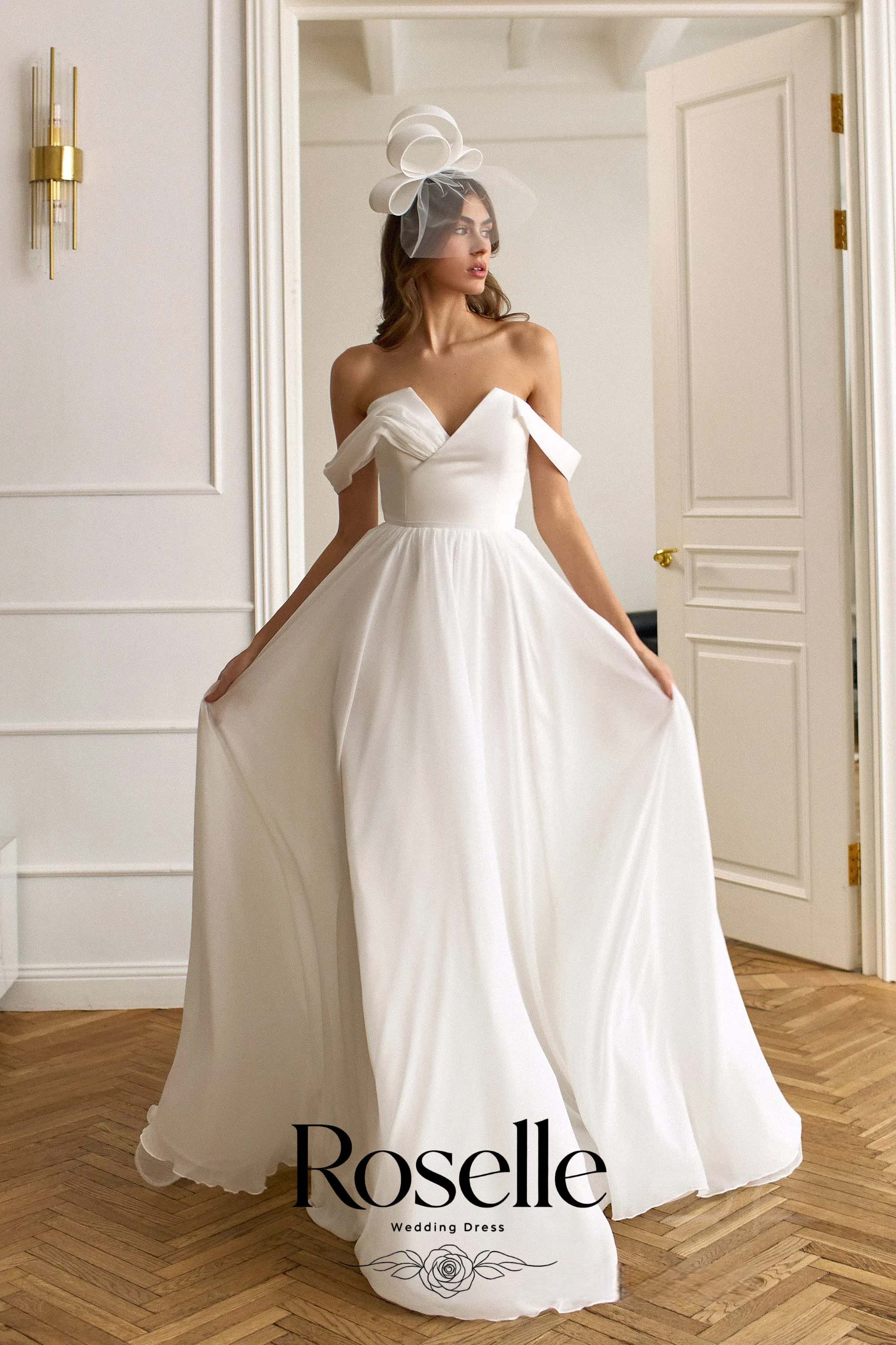 ROSELLE V-Neck A-Line Elegant  - đánh giá và giá Wedding Qw