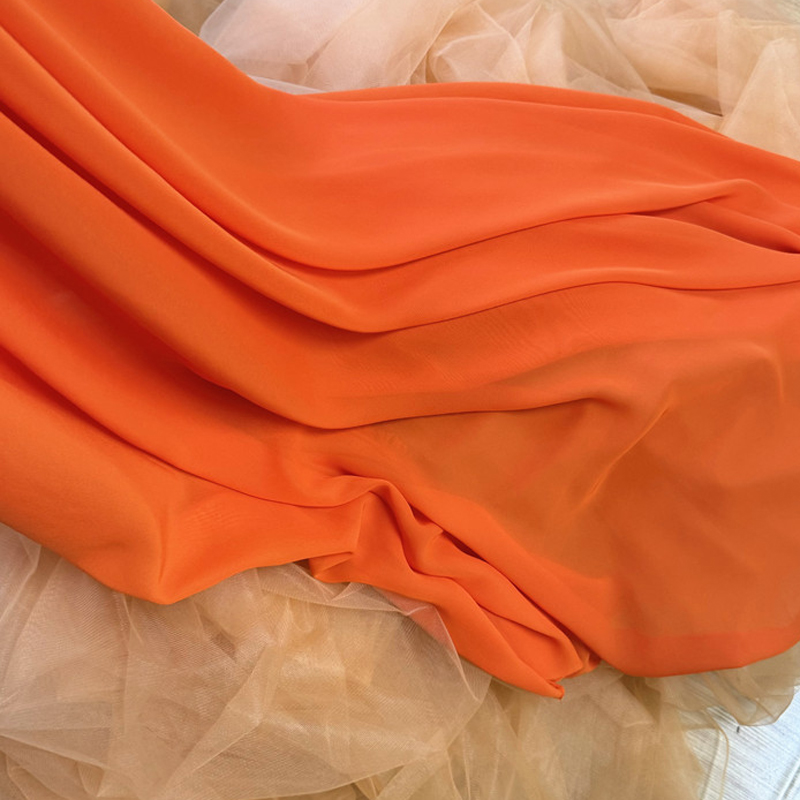 Yellow Orange Chiffon Fabric B - đánh giá và giá Wedding Backdrop Curtain