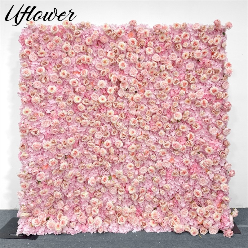 Uflower Pink Rose Hydrangea Cl - đánh giá và giá Wedding Backdrop Curtain
