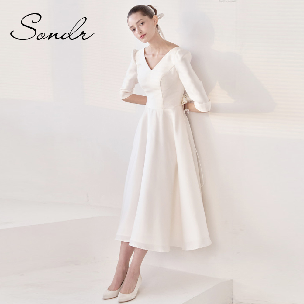 Sondr V-Neck Satin Half Sleeve - đánh giá và giá Wedding Qq