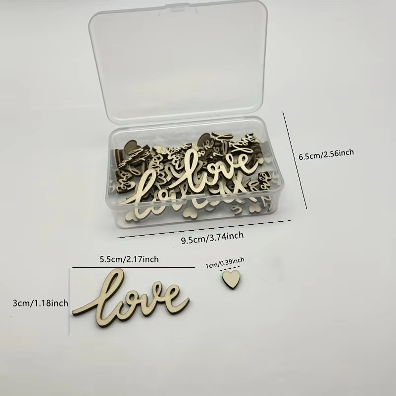 Box Set Of 120pcs Wooden Love  - đánh giá và giá Wedding Ceremony Supply